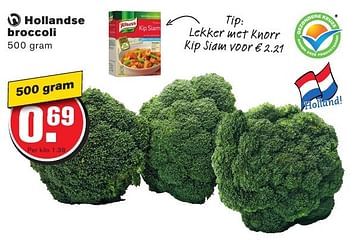 Aanbiedingen Hollandse broccoli - Huismerk - Hoogvliet - Geldig van 28/09/2016 tot 04/10/2016 bij Hoogvliet