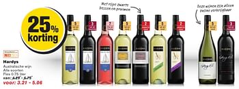 Aanbiedingen Hardys - Rode wijnen - Geldig van 28/09/2016 tot 04/10/2016 bij Hoogvliet