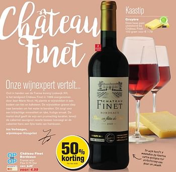 Aanbiedingen Château finet bordeaux - Rode wijnen - Geldig van 28/09/2016 tot 04/10/2016 bij Hoogvliet