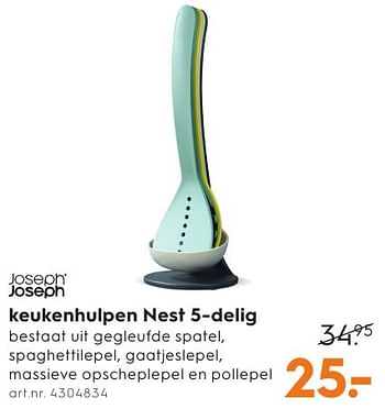 Aanbiedingen Keukenhulpen nest 5-delig - Joseph Joseph - Geldig van 28/09/2016 tot 05/10/2016 bij Blokker
