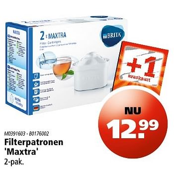 Aanbiedingen Filterpatronen maxtra - Brita - Geldig van 26/09/2016 tot 05/10/2016 bij Marskramer