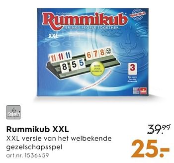 Aanbiedingen Rummikub xxl - Rummikup - Geldig van 28/09/2016 tot 05/10/2016 bij Blokker