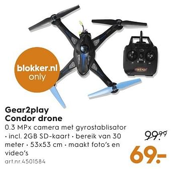 Aanbiedingen Gear2play condor drone - Gear2Play - Geldig van 28/09/2016 tot 05/10/2016 bij Blokker