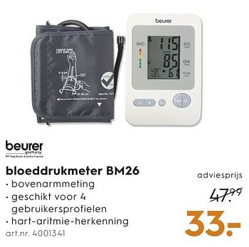 Aanbiedingen Beurer bloeddrukmeter bm26 - Beurer - Geldig van 28/09/2016 tot 05/10/2016 bij Blokker
