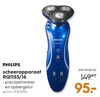 Aanbiedingen Philips scheerapparaat rq1155-16 - Philips - Geldig van 28/09/2016 tot 05/10/2016 bij Blokker
