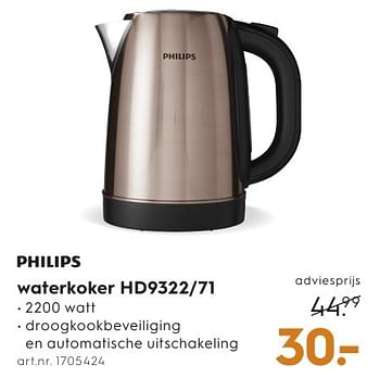 Aanbiedingen Philips waterkoker hd9322-71 - Philips - Geldig van 28/09/2016 tot 05/10/2016 bij Blokker