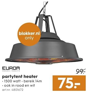 Aanbiedingen Eurom partytent heater - Eurom - Geldig van 28/09/2016 tot 05/10/2016 bij Blokker
