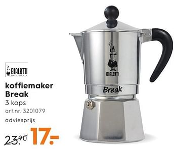 Aanbiedingen Bialetti koffiemaker break - Bialetti - Geldig van 01/10/2016 tot 05/10/2016 bij Blokker
