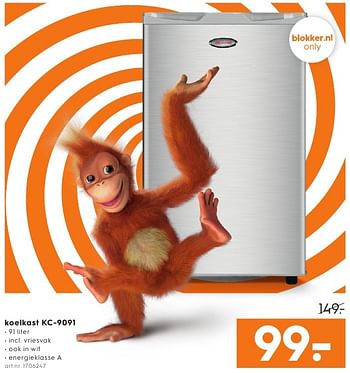 Aanbiedingen Richome koelkast kc-9091 - Richome - Geldig van 01/10/2016 tot 05/10/2016 bij Blokker