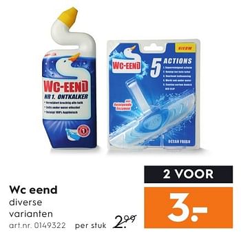 Aanbiedingen Wc eend diverse varianten - WC Eend - Geldig van 01/10/2016 tot 05/10/2016 bij Blokker