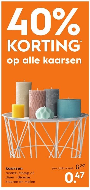 Aanbiedingen Kaarsen - Huismerk - Blokker - Geldig van 01/10/2016 tot 05/10/2016 bij Blokker