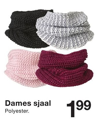 Aanbiedingen Dames sjaal - Huismerk - Zeeman  - Geldig van 01/10/2016 tot 14/10/2016 bij Zeeman