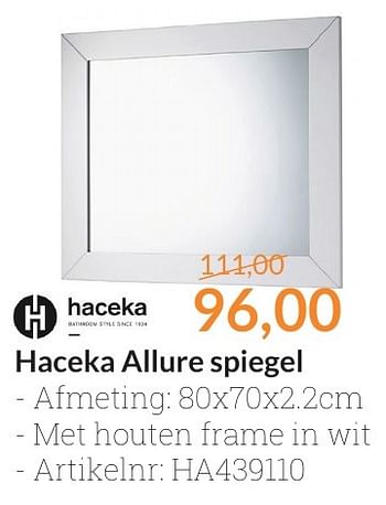 Aanbiedingen Haceka allure spiegel - Haceka - Geldig van 01/10/2016 tot 31/10/2016 bij Sanitairwinkel