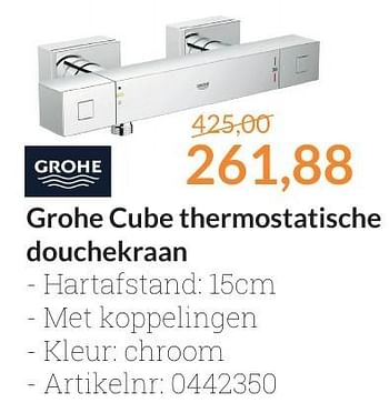 Aanbiedingen Grohe cube thermostatische douchekraan - Grohe - Geldig van 01/10/2016 tot 31/10/2016 bij Sanitairwinkel