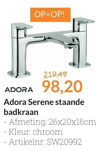 Aanbiedingen Adora serene staande badkraan - Adora - Geldig van 01/10/2016 tot 31/10/2016 bij Sanitairwinkel