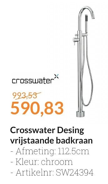 Aanbiedingen Crosswater desing vrijstaande badkraan - Crosswater - Geldig van 01/10/2016 tot 31/10/2016 bij Sanitairwinkel