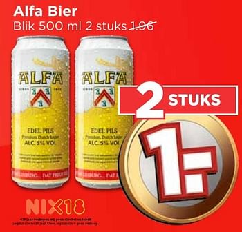 Aanbiedingen Alfa bier - Alfa - Geldig van 02/10/2016 tot 08/10/2016 bij Vomar
