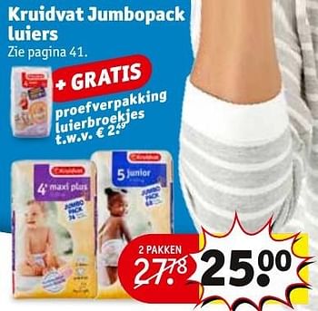 Aanbiedingen Kruidvat jumbopack luiers - Huismerk - Kruidvat - Geldig van 27/09/2016 tot 09/10/2016 bij Kruidvat