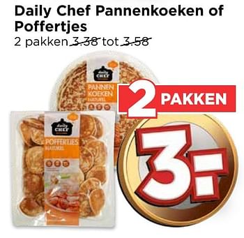 Aanbiedingen Daily chef pannenkoeken of poffertjes - Daily chef - Geldig van 02/10/2016 tot 08/10/2016 bij Vomar