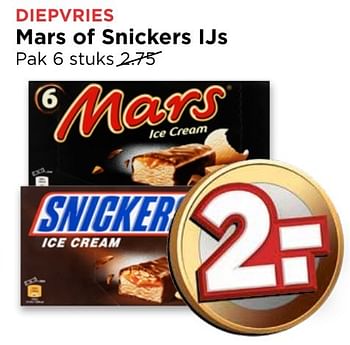 Aanbiedingen Mars of snickers ijs - Mars - Geldig van 02/10/2016 tot 08/10/2016 bij Vomar