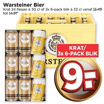 Aanbiedingen Warsteiner bier - Warsteiner - Geldig van 02/10/2016 tot 08/10/2016 bij Vomar