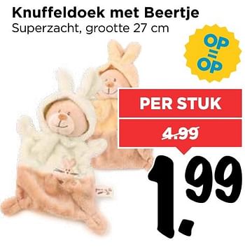 Aanbiedingen Knuffeldoek met beertje - Huismerk Vomar - Geldig van 02/10/2016 tot 08/10/2016 bij Vomar