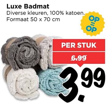 Aanbiedingen Luxe badmat - Huismerk Vomar - Geldig van 02/10/2016 tot 08/10/2016 bij Vomar