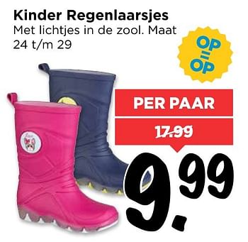 Aanbiedingen Kinder regenlaarsjes - Huismerk Vomar - Geldig van 02/10/2016 tot 08/10/2016 bij Vomar