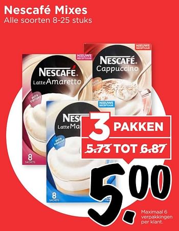 Aanbiedingen Nescafé mixes - Nescafe - Geldig van 02/10/2016 tot 08/10/2016 bij Vomar