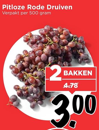 Aanbiedingen Pitloze rode druiven - Huismerk Vomar - Geldig van 02/10/2016 tot 08/10/2016 bij Vomar