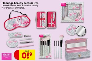 Aanbiedingen Flamingo beauty accessoires - Beauty Essentials - Geldig van 27/09/2016 tot 09/10/2016 bij Kruidvat