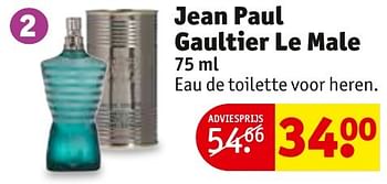 Aanbiedingen Jean paul gaultier le male - Jean Paul Gaultier - Geldig van 27/09/2016 tot 09/10/2016 bij Kruidvat