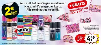 Aanbiedingen Deospray bohemia en douchegel flexible + gratis vogue girl tasje - Vogue - Geldig van 27/09/2016 tot 09/10/2016 bij Kruidvat