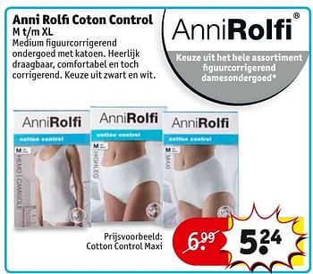 Aanbiedingen Cotton control maxi - Anni Rolfi - Geldig van 27/09/2016 tot 09/10/2016 bij Kruidvat