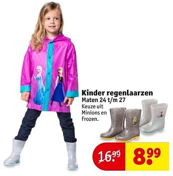 Aanbiedingen Kinder regenlaarzen - Huismerk - Kruidvat - Geldig van 27/09/2016 tot 09/10/2016 bij Kruidvat