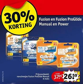 Aanbiedingen Fusion en fusion proglide manual en power navulmesjes fusion proglide manual - Gillette - Geldig van 27/09/2016 tot 09/10/2016 bij Kruidvat