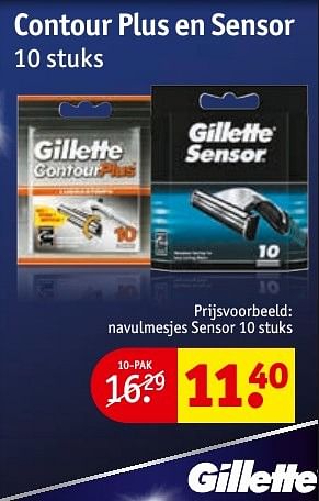 Aanbiedingen Contour plus en sensor - Gillette - Geldig van 27/09/2016 tot 09/10/2016 bij Kruidvat