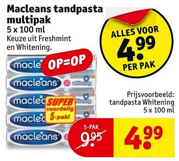 Aanbiedingen Macleans tandpasta multipak tandpasta whitening - Macleans - Geldig van 27/09/2016 tot 09/10/2016 bij Kruidvat