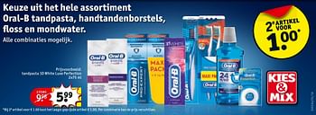 Aanbiedingen Keuze uit het hele assortiment oral-b tandpasta, handtandenborstels, floss en mondwater - Oral-B - Geldig van 27/09/2016 tot 09/10/2016 bij Kruidvat
