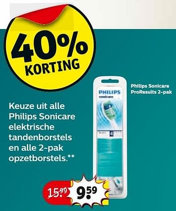 Aanbiedingen Keuze uit alle philips sonicare elektrische tandenborstels en alle 2-pak opzetborstels - Philips - Geldig van 27/09/2016 tot 09/10/2016 bij Kruidvat