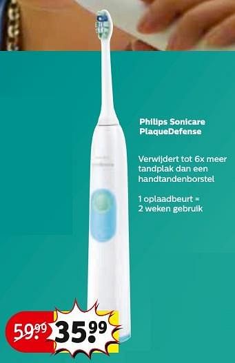 Aanbiedingen Philips sonicare plaquedefense - Philips - Geldig van 27/09/2016 tot 09/10/2016 bij Kruidvat