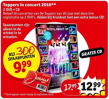Aanbiedingen Toppers in concert 2016 - Huismerk - Kruidvat - Geldig van 27/09/2016 tot 09/10/2016 bij Kruidvat