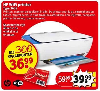 Aanbiedingen Hp wifi printer type 3632 - HP - Geldig van 27/09/2016 tot 09/10/2016 bij Kruidvat