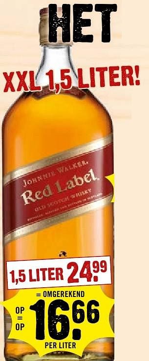 Aanbiedingen Johnnie walker red label - Johnnie Walker - Geldig van 02/10/2016 tot 08/10/2016 bij Dirk III