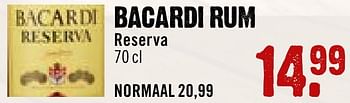 Aanbiedingen Bacardi rum reserva - Bacardi - Geldig van 02/10/2016 tot 08/10/2016 bij Dirk III