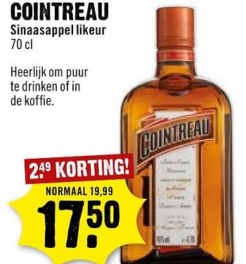 Aanbiedingen Cointreau sinaasappel likeur - Cointreau - Geldig van 02/10/2016 tot 08/10/2016 bij Dirk III