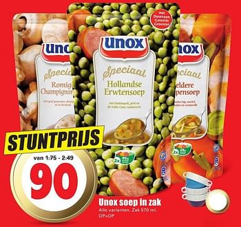 Aanbiedingen Unox soep in zak - Unox - Geldig van 02/10/2016 tot 08/10/2016 bij Lekker Doen