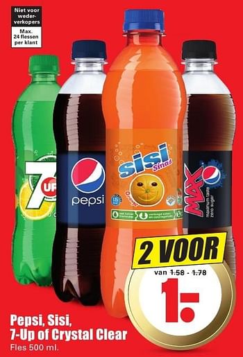 Aanbiedingen Pepsi, sisi, 7-up of crystal clear - 7-Up - Geldig van 02/10/2016 tot 08/10/2016 bij Lekker Doen