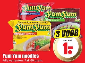 Aanbiedingen Yum yum noodles - Yum Yum - Geldig van 02/10/2016 tot 08/10/2016 bij Lekker Doen