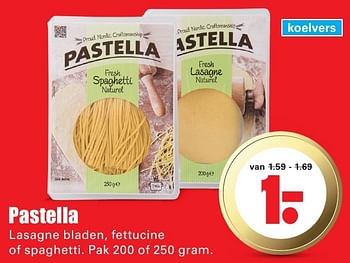 Aanbiedingen Pastella lasagne bladen, fettucine of spaghetti - Pastella - Geldig van 02/10/2016 tot 08/10/2016 bij Lekker Doen